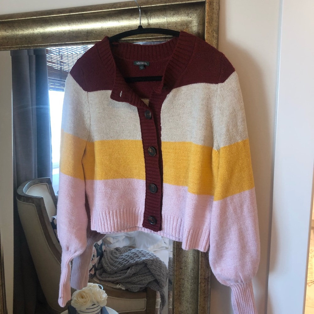 Wild fable balloon sleeve button cardigan